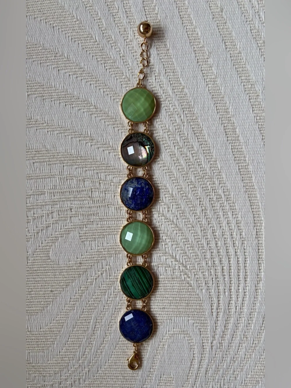 kate spade Gold-Tone Bracelet with Green and Blue Stones